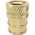 Bsc Preferred Tapered Heat-Set Inserts for Plastic 1/4-20 Thread Size 1/2 Installed Length Brass, 25PK 93365A162